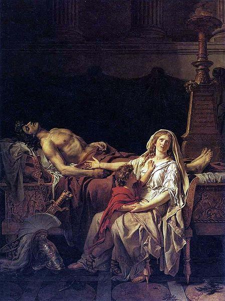 Jacques-Louis David Andromache mourns Hector Sweden oil painting art